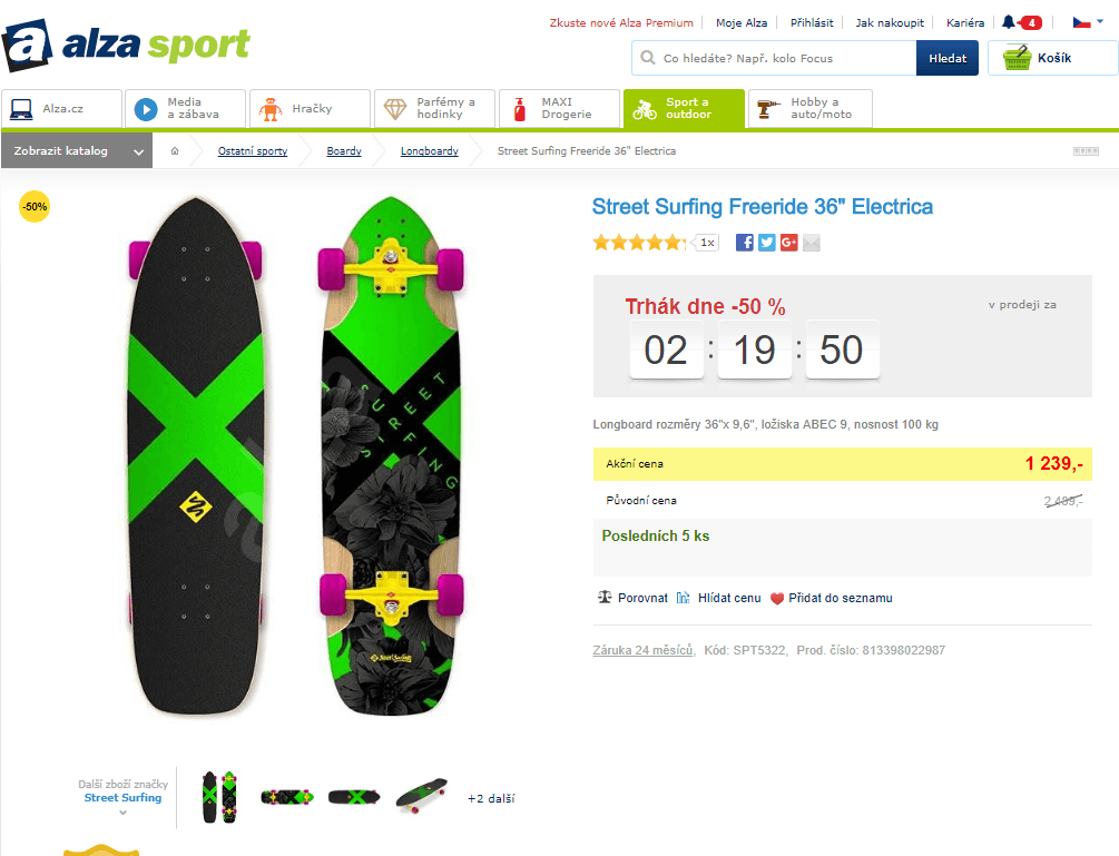 Longboard Street Surfing 36" Freeride