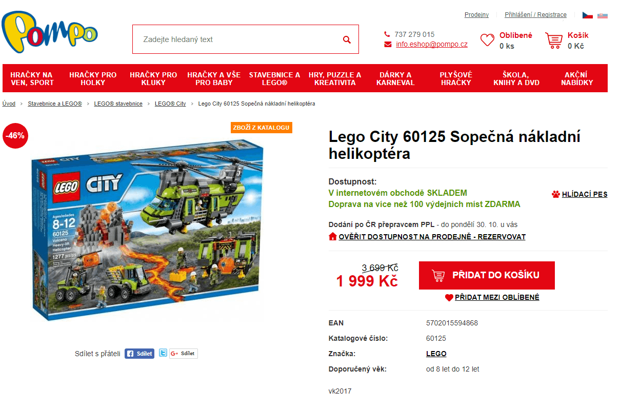 Lego CITY Sopečná nákladní helikoptéra 