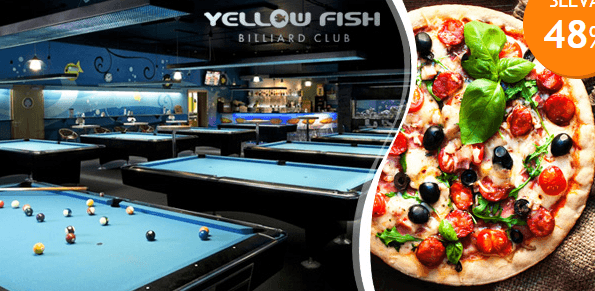 2× pizza a dvě hodiny billiardu
