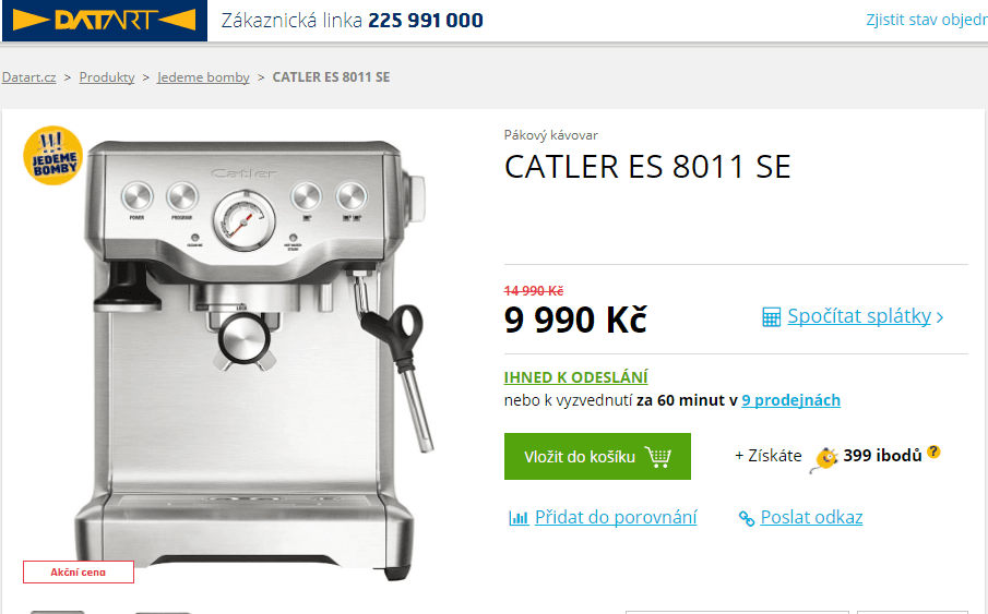 Pákové espresso Catler 8011