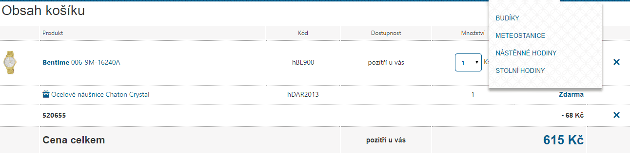 Hodinky Bentime + náušnice zdarma