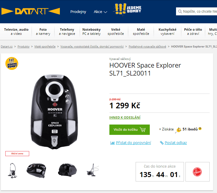Vysavač HOOVER, 700W, sáčkový