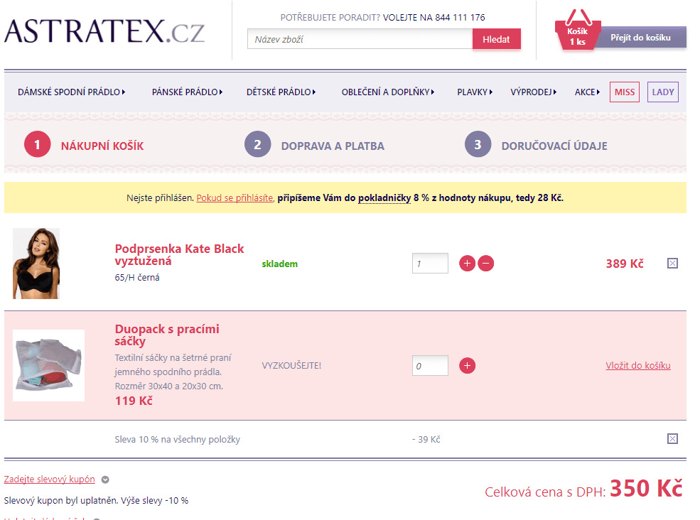 Astratex - sleva až 35% na podprsenky