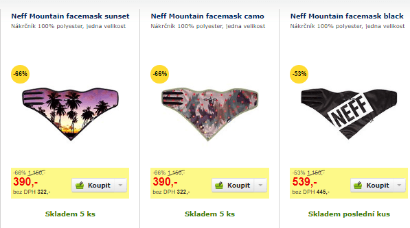 Nákrčník Neff Mountain - více druhů