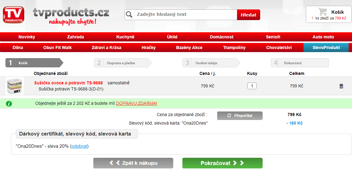 Sušička ovoce a potravin De Gusto