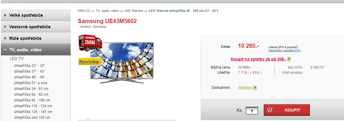 Full HD LED, Smart TV, 108cm, Samsung