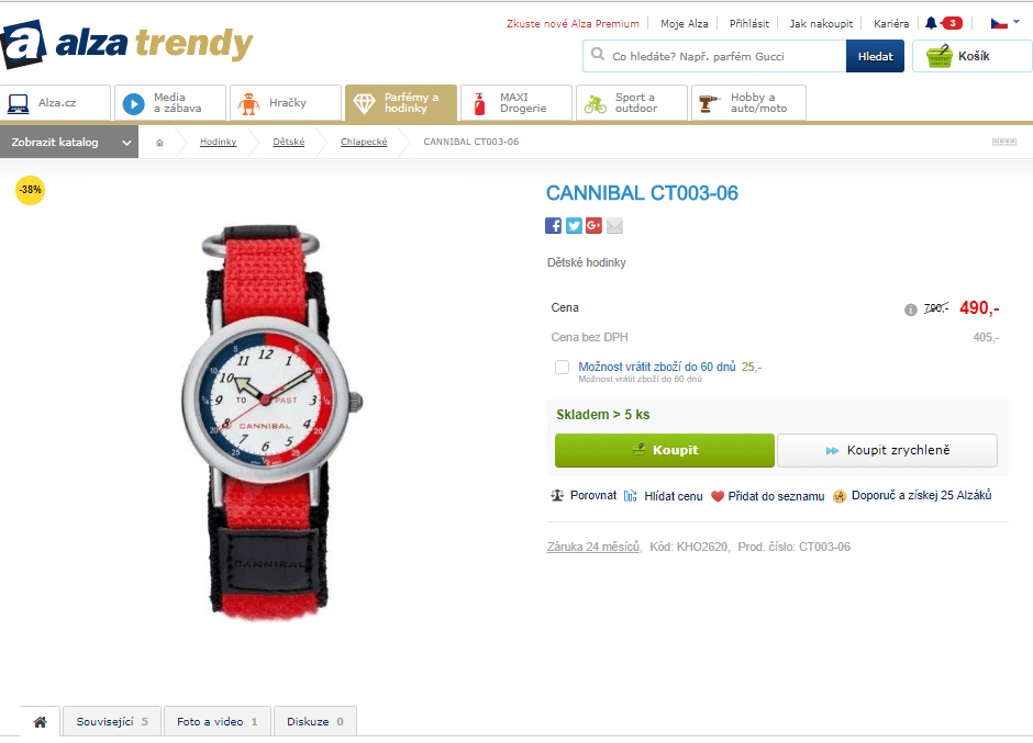 Dětské hodinky Cannibal CT003-06