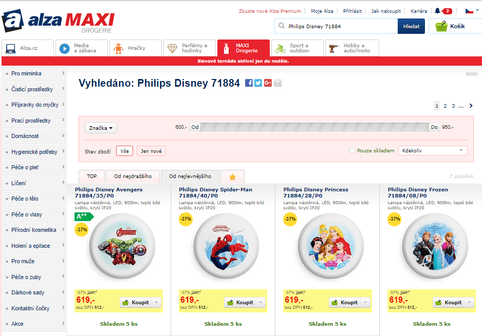 Lampa nástěnná Philips Disney, LED