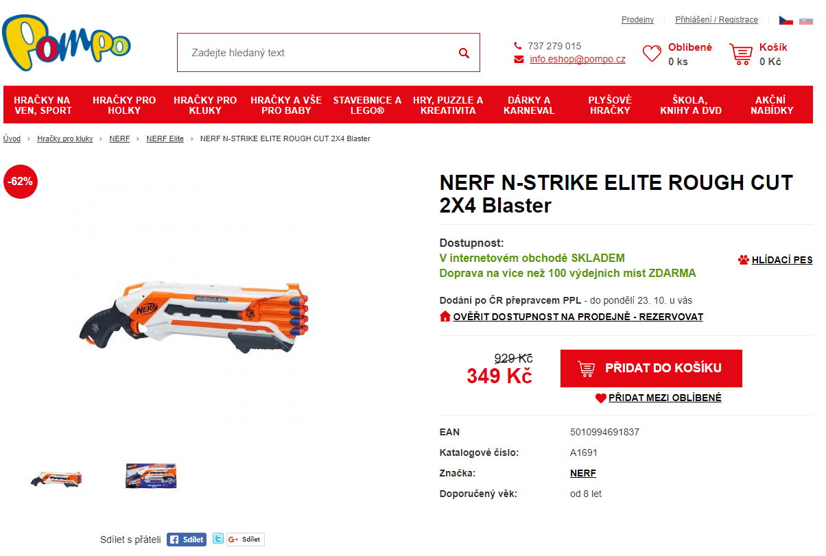 NERF Elite ROUGH CUT, 2 šipky najednou