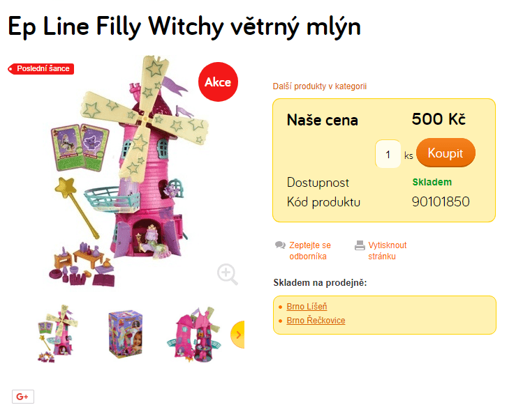 Filly Witchy větrný mlýn, EP Line