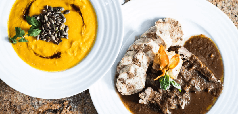 4chodové menu se 4 variantami hlavních jídel