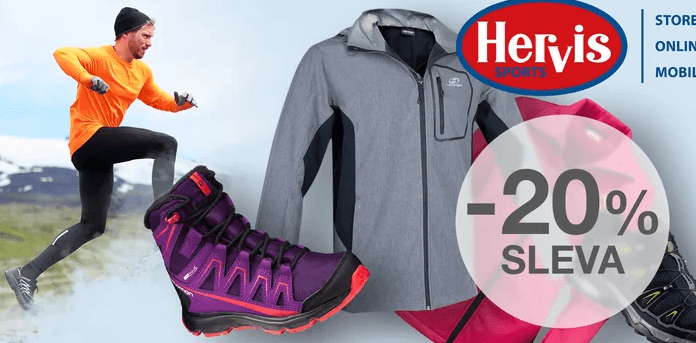 20% sleva na celý nákup v Hervis Sportu