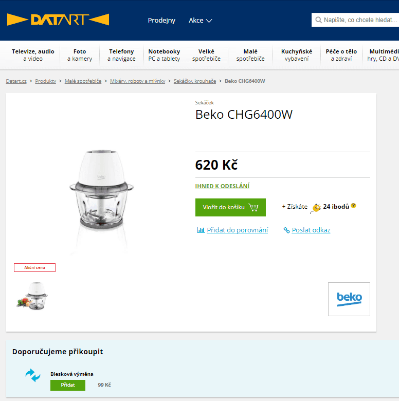 Sekáček Beko, 1 l, 400W