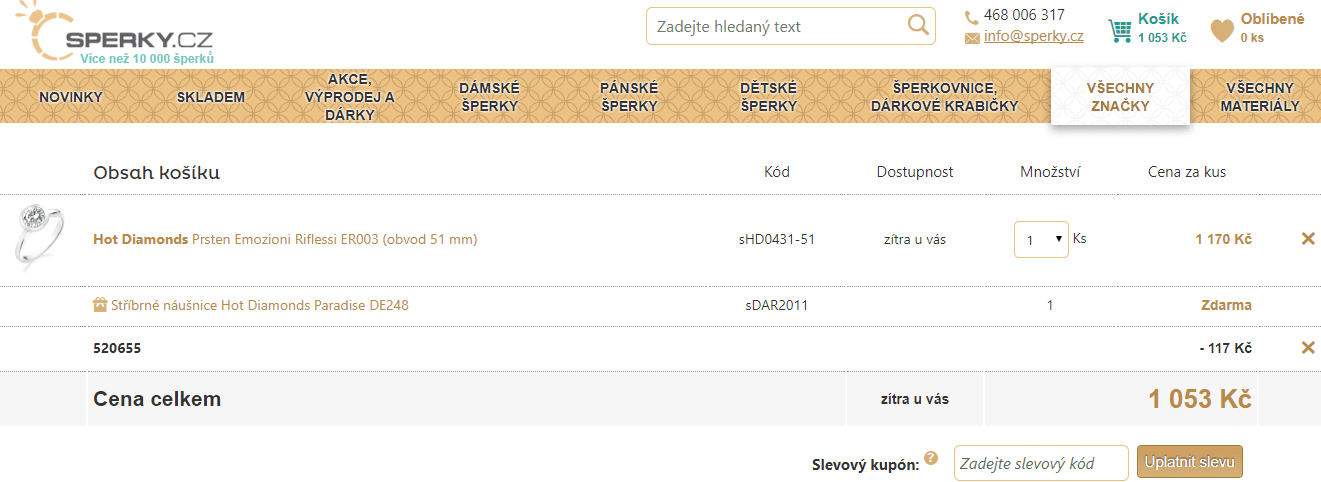 Prsten Hot Diamonds + náušnice jako dárek