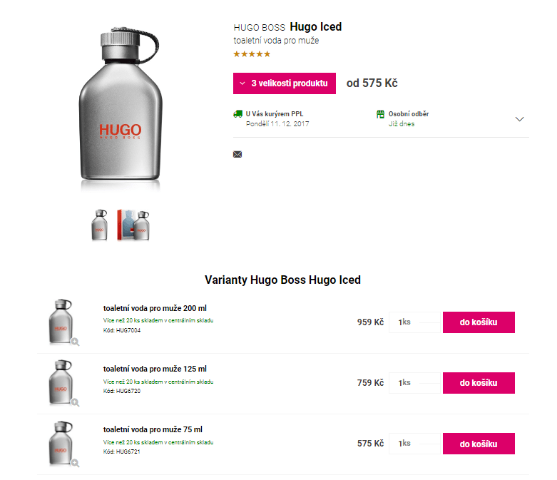 Pánský parfém Hugo Boss Iced, 75ml