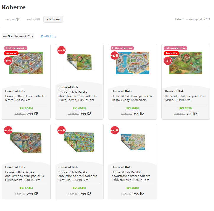 Hrací podložky pro děti House of Kids, 100x150cm