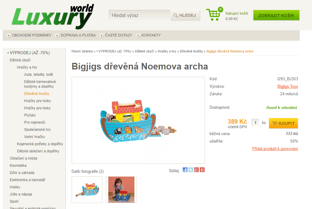 Bigjigs dřevěná Noemova archa