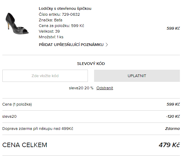Extra sleva 20% na výprodej Baťa