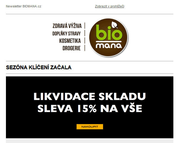 Biomana - sleva na všechno 15%
