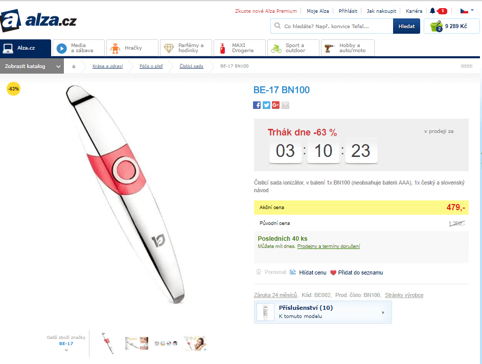 Ionizační čistič pleti BN100