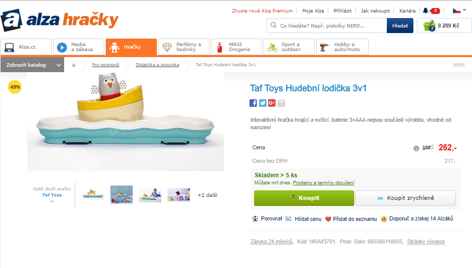 Taf Toys Hudební lodička 3v1