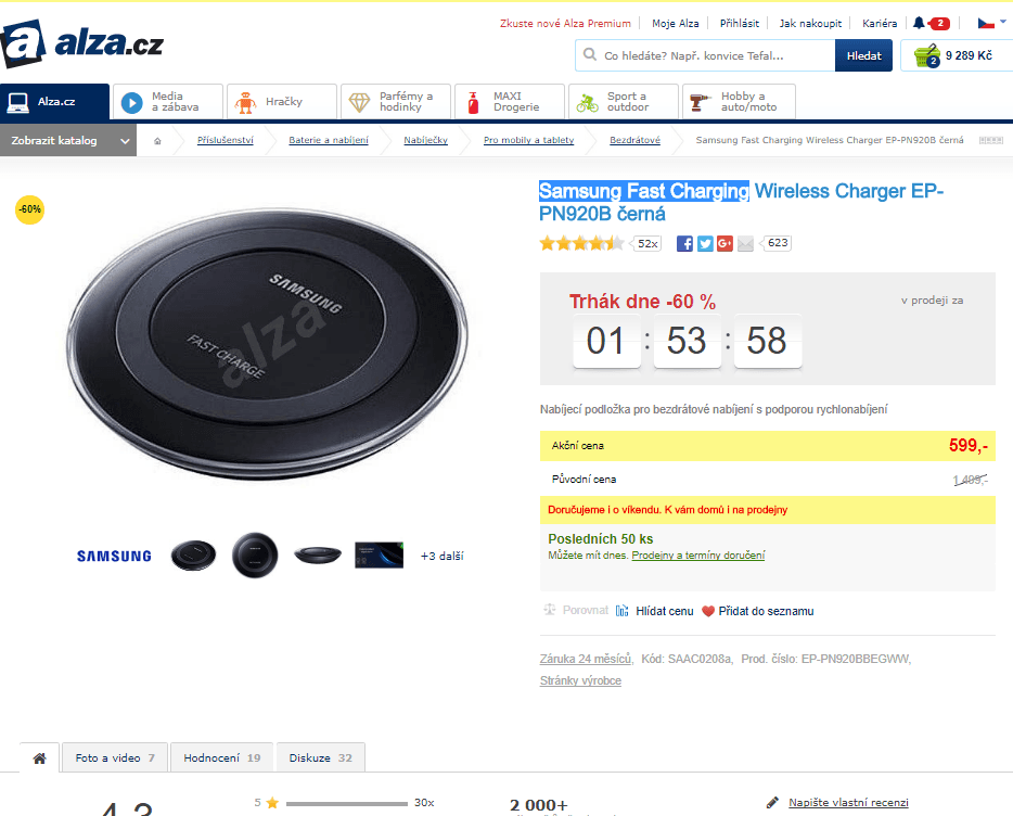 Nabíjecí podložka Samsung Fast Charging