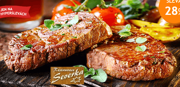 2× 200g vepřový steak, dresing + pečivo