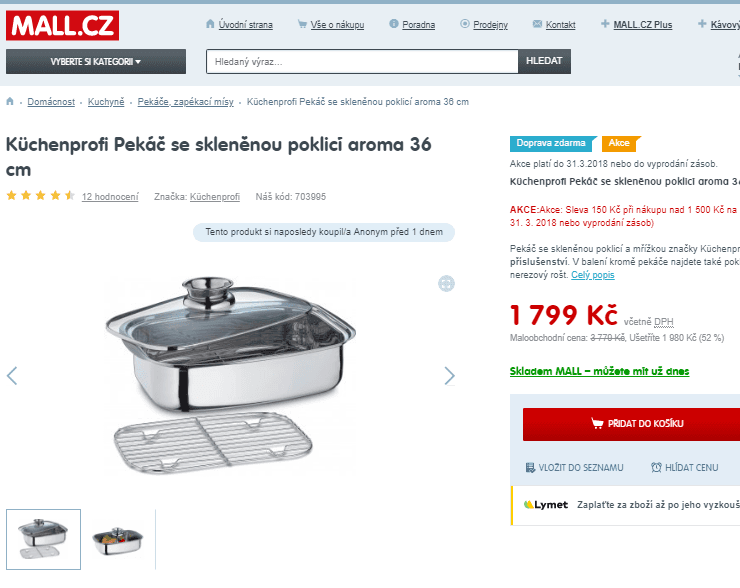 Nerez multifunkční pekáč 36 cm, Prato