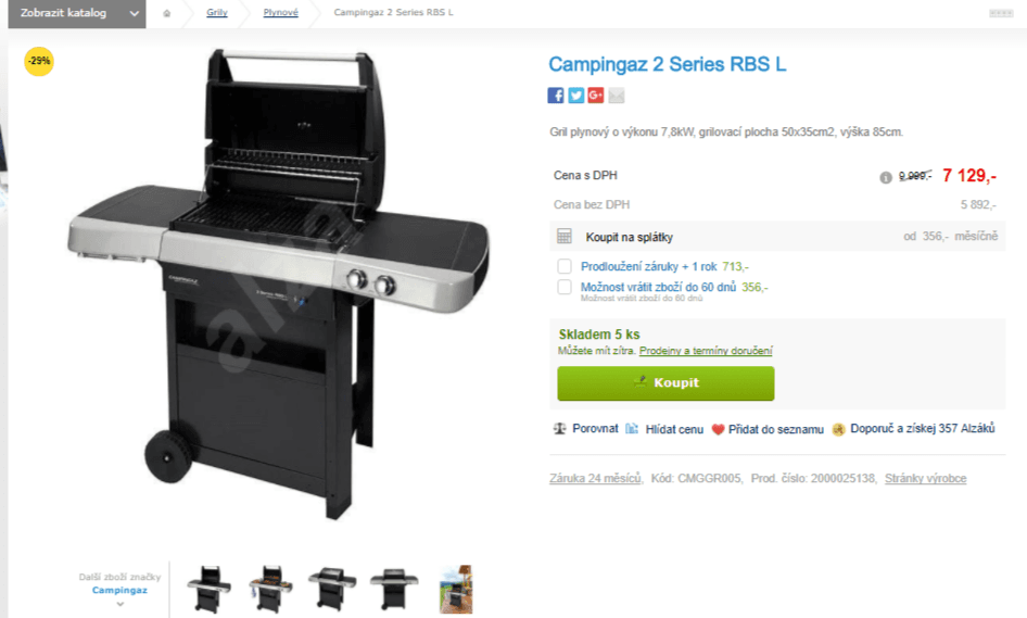 Plynový gril Campingaz 2 Series RBS L