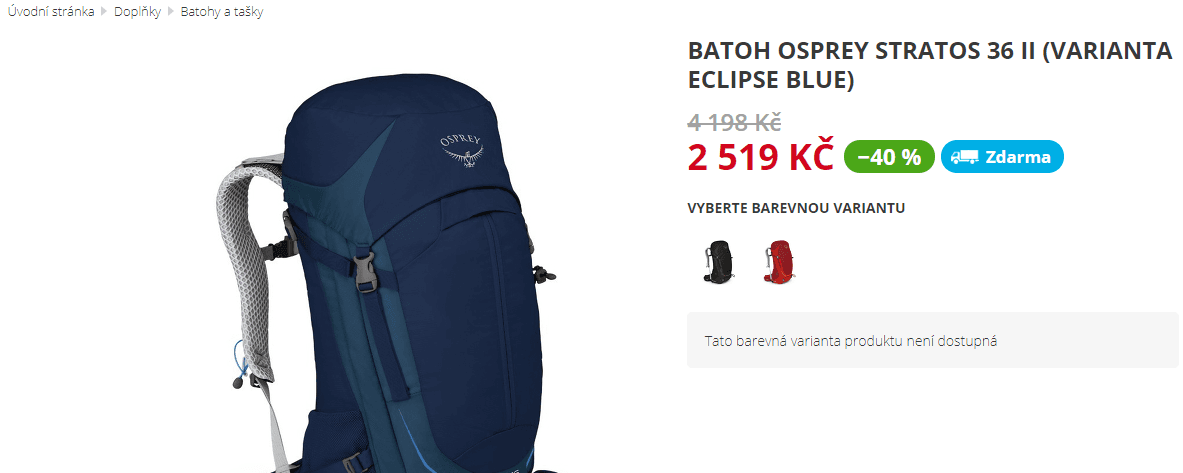 Turistický batoh Osprey STRATOS 36