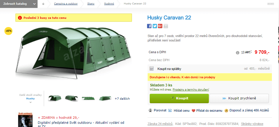 HUSKY Caravan 22 - 7 osob, 6,5x3,5 metru