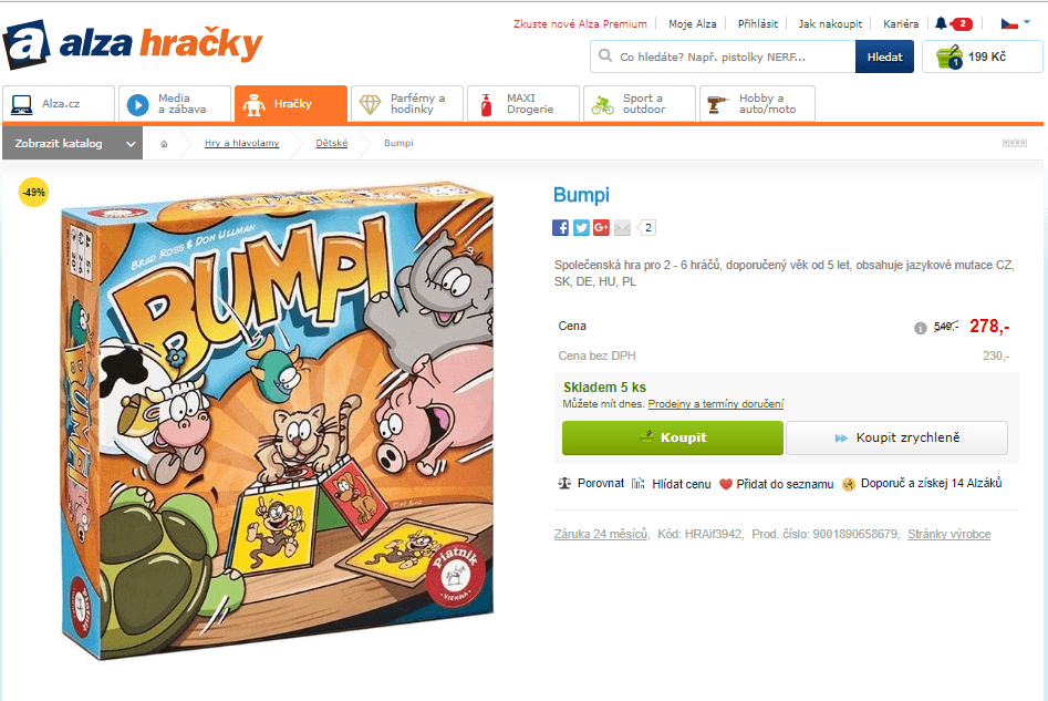 Společenská hra Bumpi