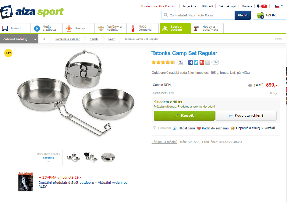 Outdoorové nádobí Tatonka, 3 ks