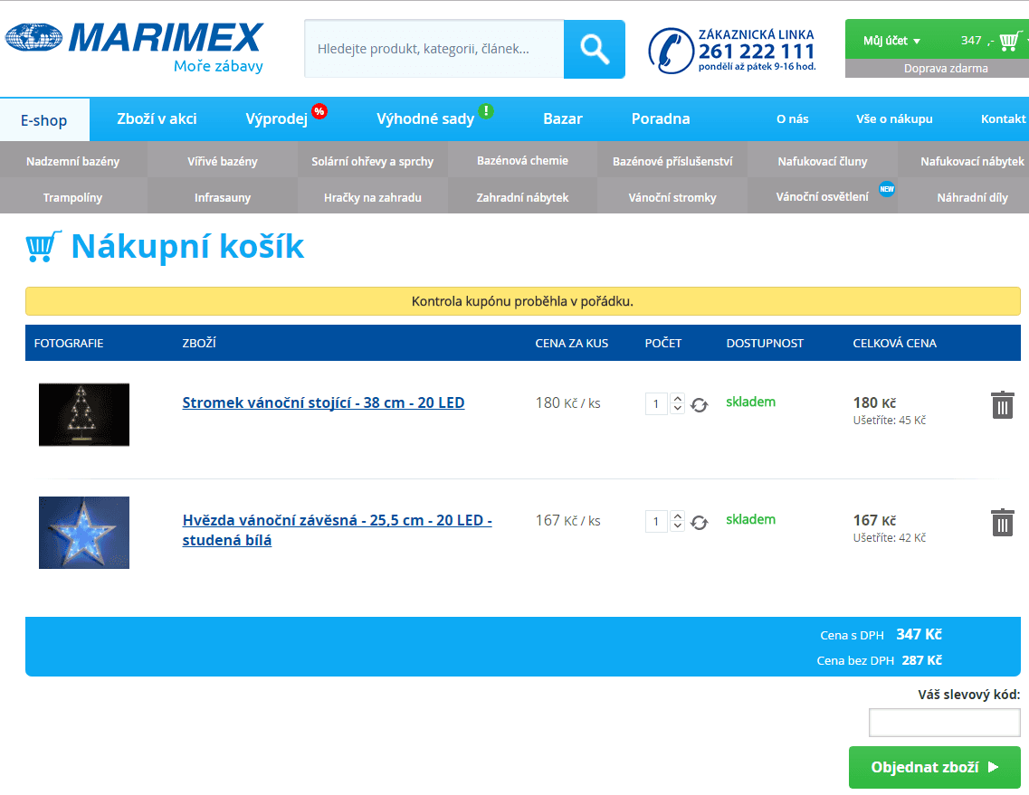 Marimex - slevový kód -20% na vánoční osvětlení