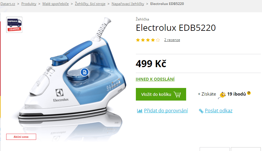 Napařovací žehlička Electrolux EDB 5220