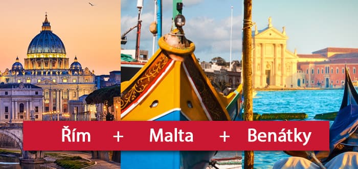 Trip se zastávkou u moře: Řím + Malta + Benátky