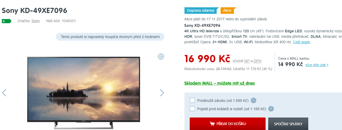 Ultra HD TV, HDR, Smart, 123cm, SONY