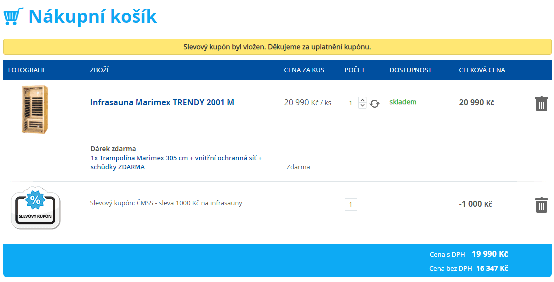 Infrasauny Marimex + trampolína zdarma