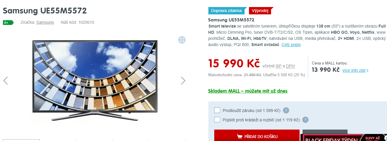 Full HD LED TV, Smart, 139 cm, Samsung