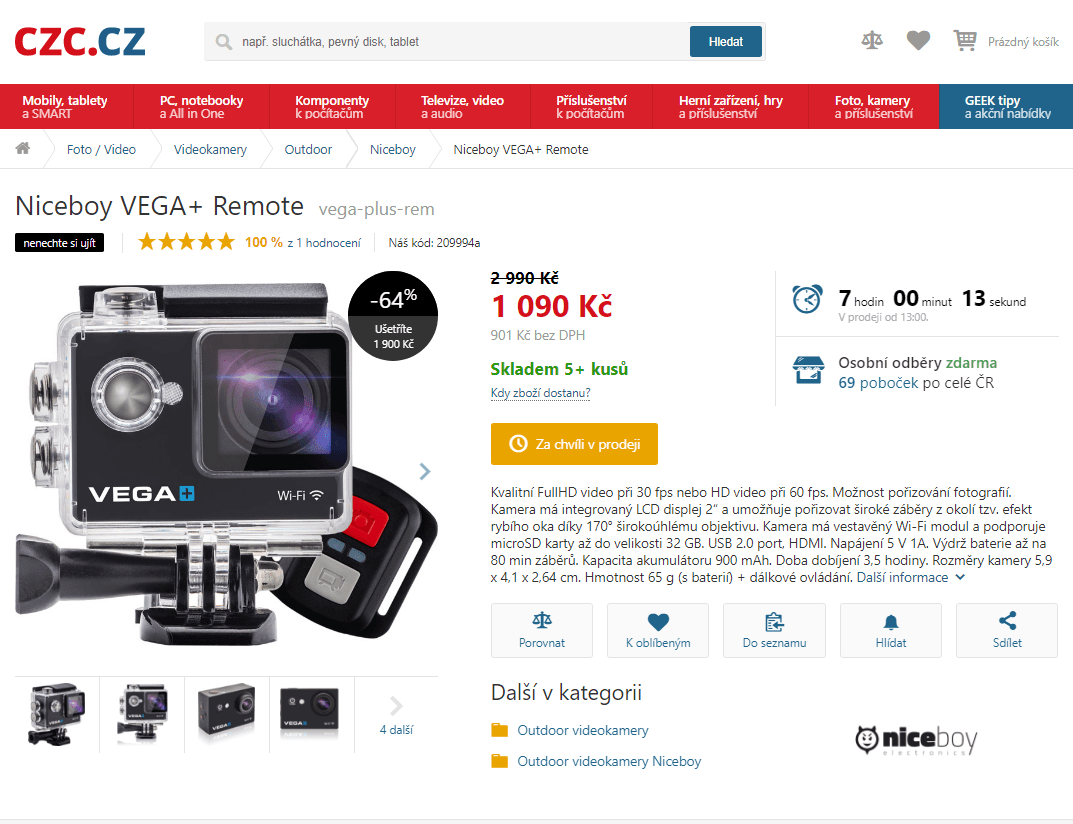 Outdoor kamera Niceboy VEGA+ Remote
