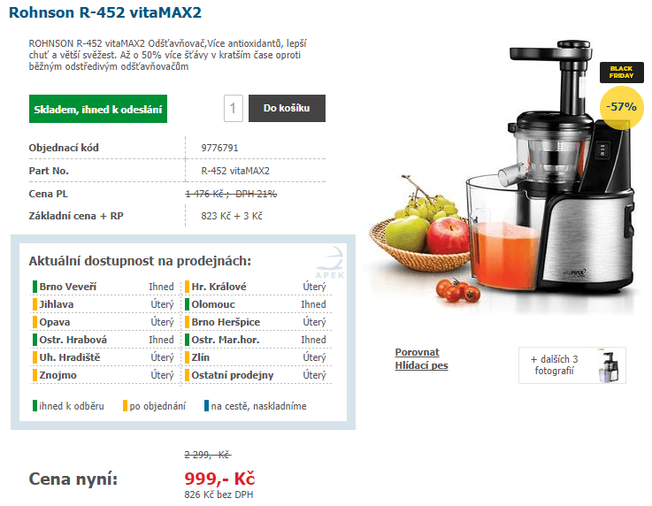 Odšťavňovač Rohnson R452