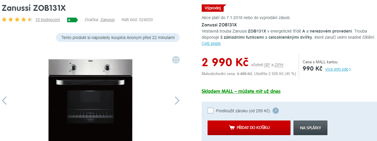 Vestavná trouba Zanussi ZOB131X