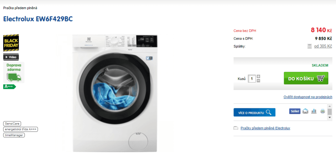 Pračka Electrolux, pára, 9kg, 1200 ot., A+++