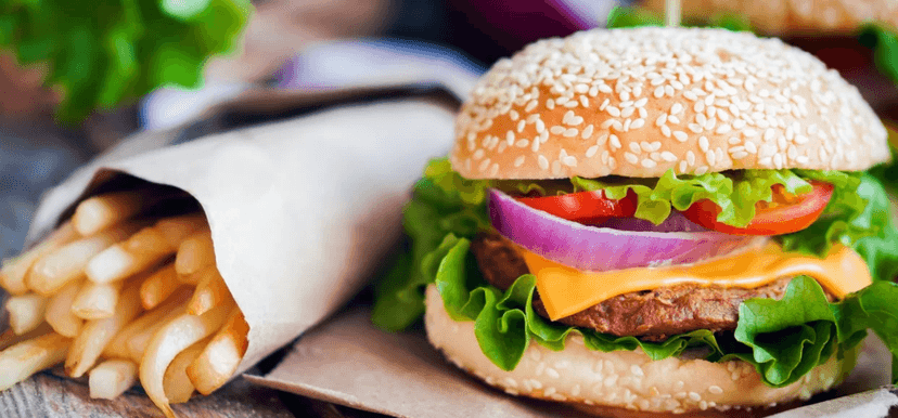 2× Královský burger a hranolky s rozvozem