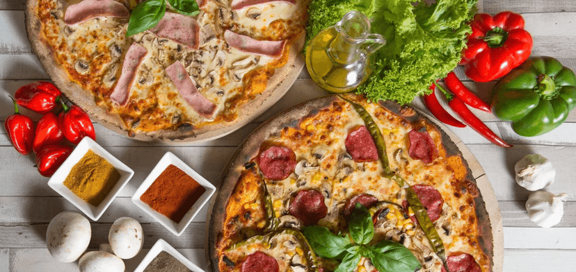 2× pizza dle vlastního výběru s rozvozem