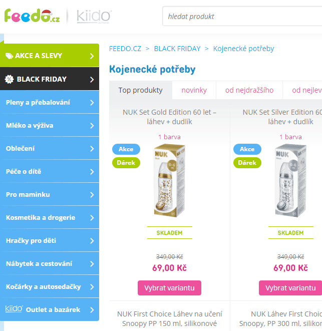 Feedo.cz - black friday slevy až 80%