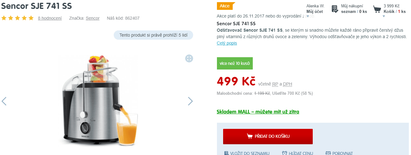Odšťavňovač Sencor SJE 741 