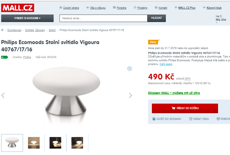 Lampička Philips Ecomoods Vigoura 