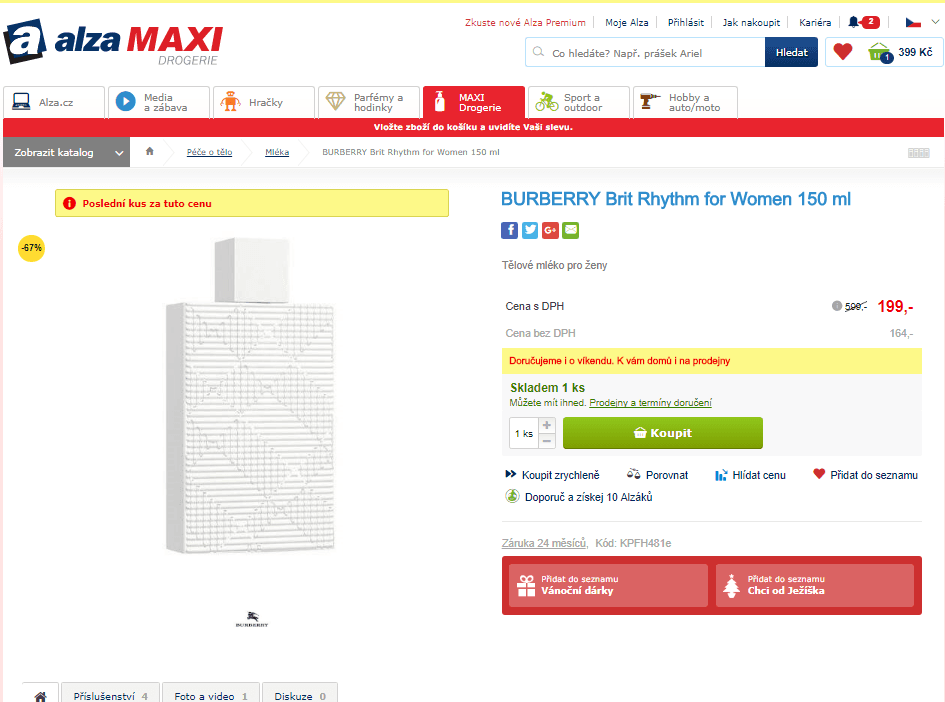 Tělové mléko Burberry Brit Rhythm 150ml