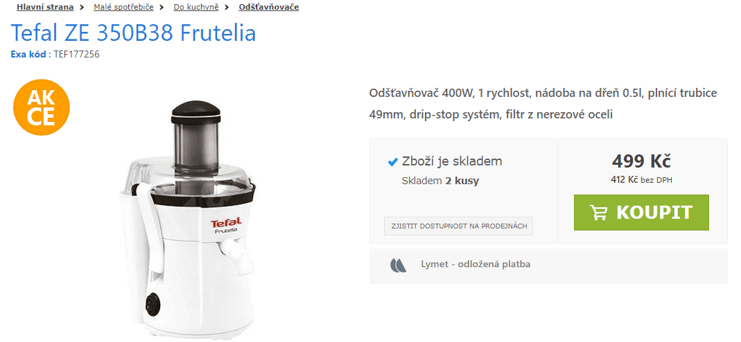 Odšťavňovač Tefal Frutelia 